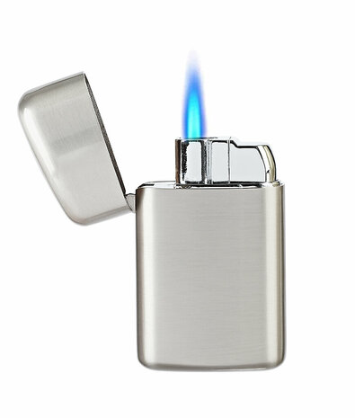 Turbo Jet Flame Feuerzeug &ndash; Luxus-Edition, Chrom-Silber-Metall