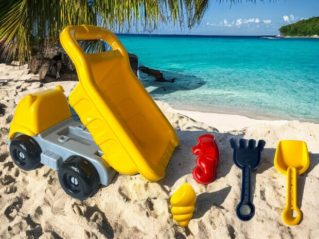 Beach set car Sand set Tipper car 25 CM - Car 5 Piece Beach