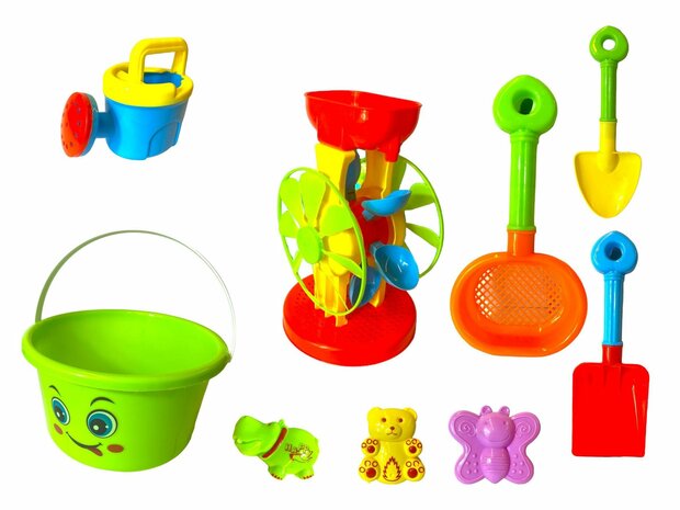 Jouets de jeu de sable de plage, seau de sablier, jeu de r&ocirc;le pour enfants, 9 pi&egrave;ces