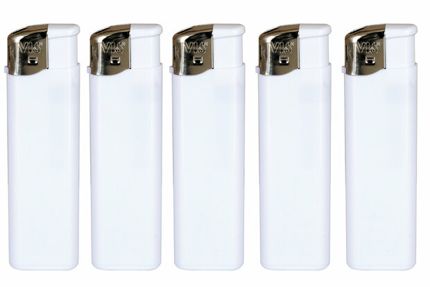 Lighters - print lighters - refillable - advertising lighters white 50 pieces in tray