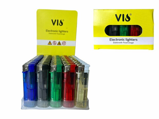 Lighters 50 pieces - refillable Transparent