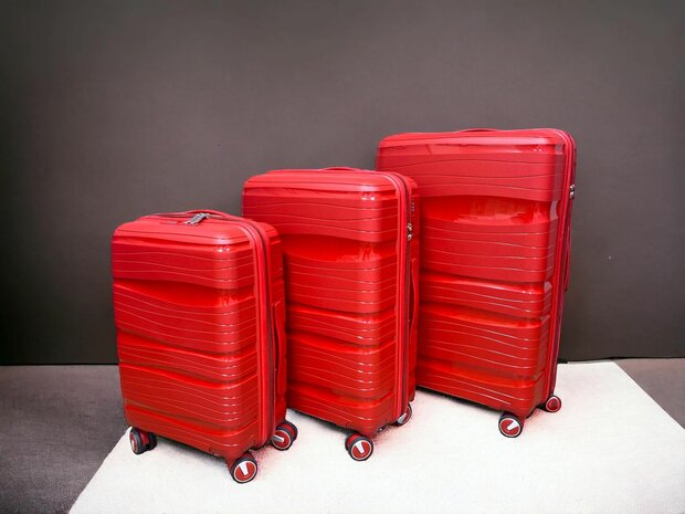 Ensemble de valises - Ensemble de trolley 3 pi&egrave;ces - Valise de voyage en silicone PP
