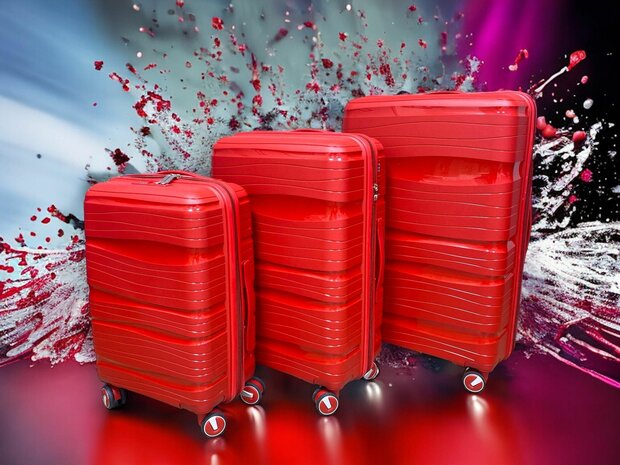 Kofferset - Trolleyset 3-delig - PP silicone reiskoffer