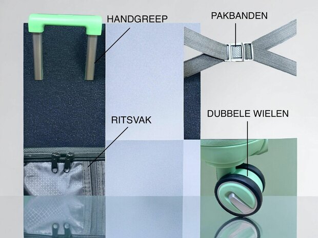 Kofferset - Trolleyset 3-delig - PP silicone reiskoffer Turquoise 