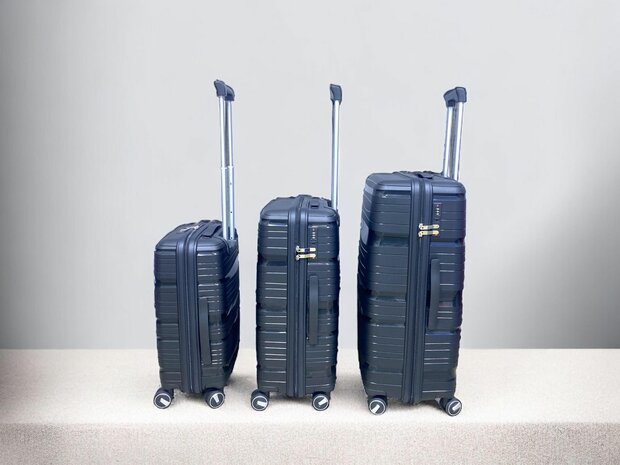 Suitcase set - Trolley set 3-piece - PP silicone travel suitcase Black