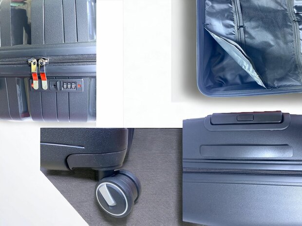 Kofferset - Trolleyset 3-delig - PP silicone reiskoffer Zwart