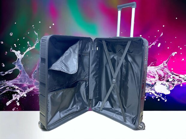 Ensemble de valises - Ensemble de trolley 3 pi&egrave;ces - Valise de voyage en silicone PP Noir