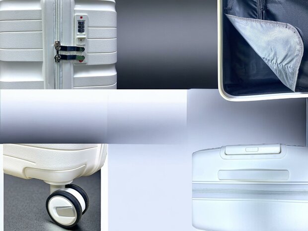 Kofferset - Trolleyset 3-delig - PP silicone reiskoffer Witte 