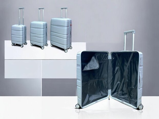 Suitcase set - Trolley set 3-piece - PP silicone travel suitcase Gray