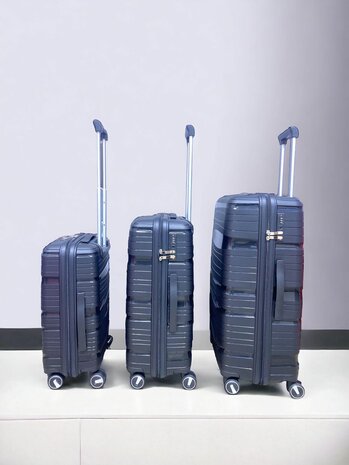 Suitcase set - Trolley set 3-piece - PP silicone travel suitcase Black