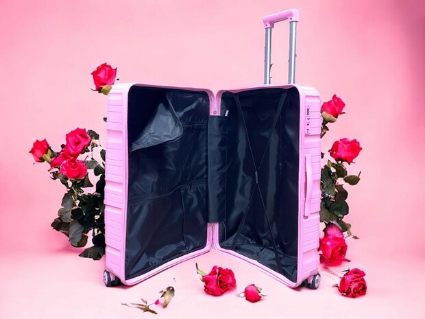 Ensemble de valises - Ensemble de trolley 3 pi&egrave;ces - Valise de voyage en silicone PP Rose