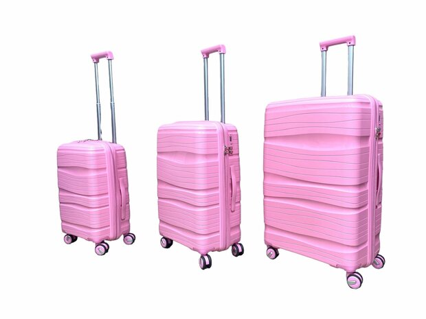 Suitcase set - Trolley set 3-piece - PP silicone travel suitcase Pink