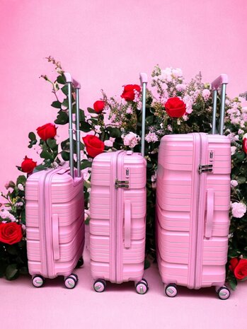 Suitcase set - Trolley set 3-piece - PP silicone travel suitcase Pink