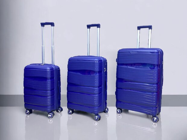 Kofferset - Trolley-Set 3-teilig - Reisekoffer aus PP-Silikon Blau