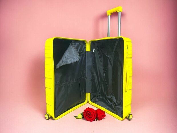 Kofferset - Trolley-Set 3-teilig - Reisekoffer aus PP-Silikon Gelb