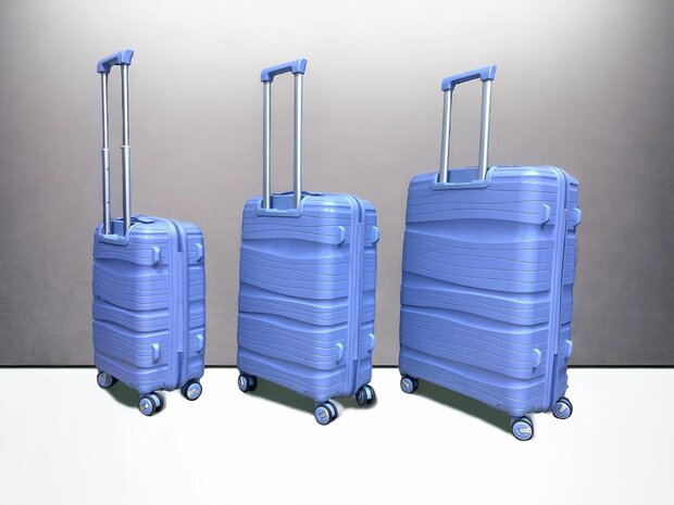 Suitcase set - Trolley set 3-piece - PP silicone travel suitcase Light blue