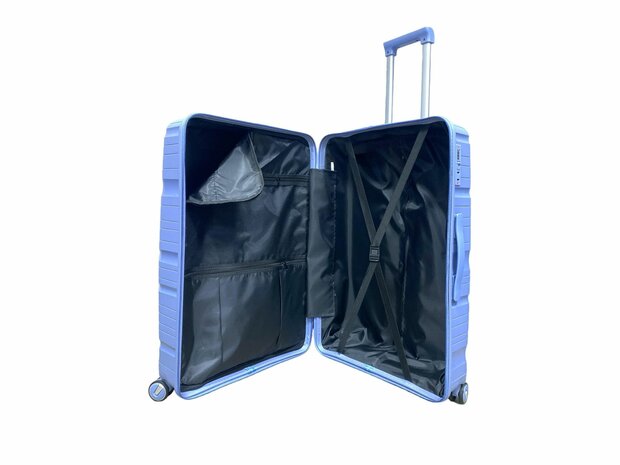 Ensemble de valises - Ensemble de trolley 3 pi&egrave;ces - Valise de voyage en silicone PP Bleu clair