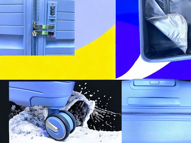 Suitcase set - Trolley set 3-piece - PP silicone travel suitcase Light blue