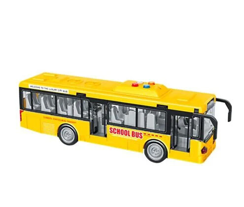 AUTOBUS SCOLAIRE AVEC LUMI&Egrave;RE ET SON 27 CM JAUNE 1:16