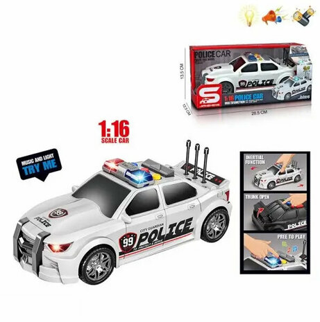 Voiture de police 99 USA avec moteur &agrave; friction - effets sonores et lumineux - 24CM