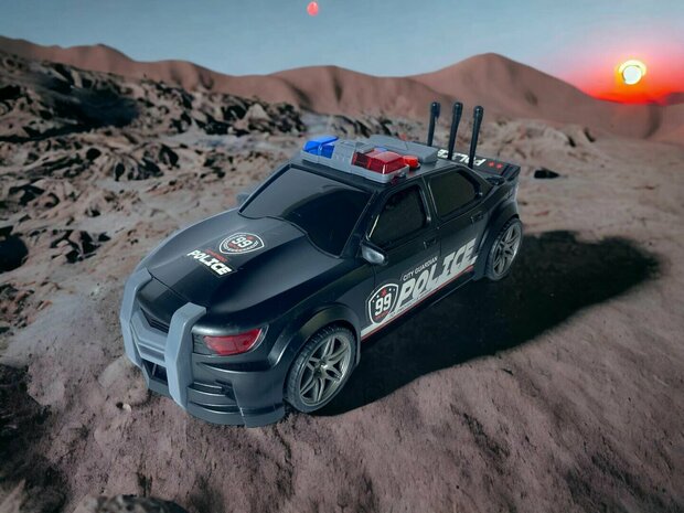 Polizeiauto 99 USA mit Friktionsmotor - Sound- und Lichteffekte - 24CM Schwarz