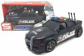 Polizeiauto 99 USA mit Friktionsmotor - Sound- und Lichteffekte - 24CM Schwarz