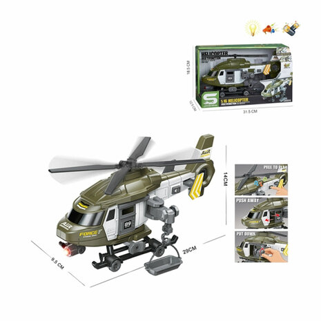 Toy helicopter Army Force combat helicopter with light and sound 29CM