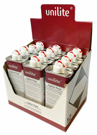 Liquide &agrave; briquet Unilite - Bouteille de recharge universelle &agrave; essence - avec briquets Zippo 133 ml