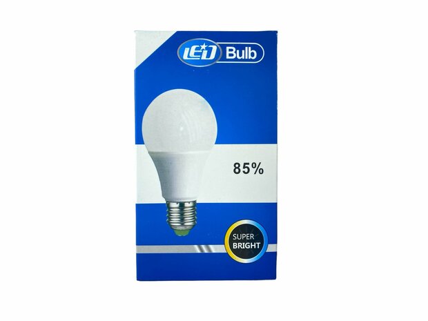 LED lamp - E27 fitting - 1W replaces 18W - 6500K daylight white Energy A