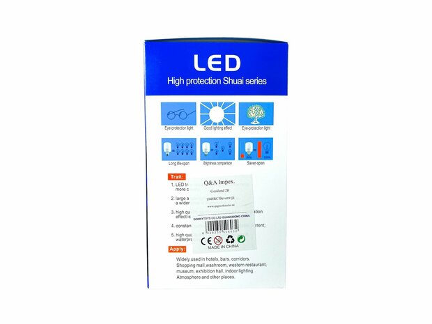LED lamp - E27 fitting - 1W replaces 60W - 6500K daylight white Energy A