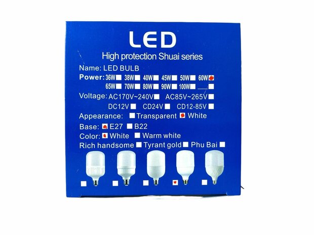 LED lamp - E27 fitting - 1W vervangt 60W - 6500K daglicht wit Energy A