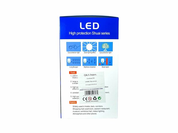 Lampe LED - culot E27 - 1W remplace 40W - 6500K blanc lumi&egrave;re du jour Energie A