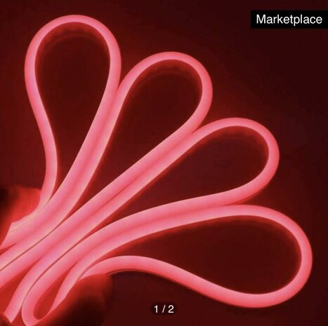 LED neon light - 5m 12V low voltage 12 mm (Colour: Red)