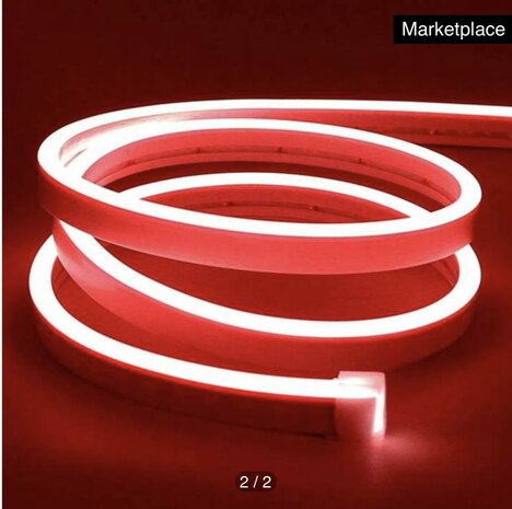 LED neon light - 5m 12V low voltage 12 mm (Colour: Red)