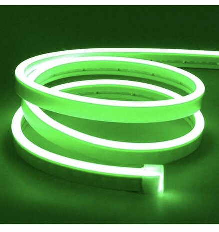 LED neon light - 5m 12V low voltage 12 mm (Colour: Green)