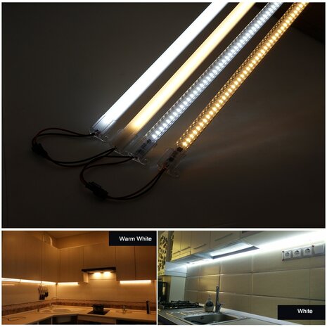 LED-stripbalk 144led 220V 1 meter SMD 5730 harde stijve licht met pc-afdekking koud wit 