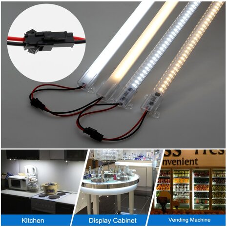 LED-Streifenleiste, 144 LEDs, 220 V, 1 Meter, SMD 5730, hartes, starres Licht mit PC-Abdeckung, kaltwei&szlig;