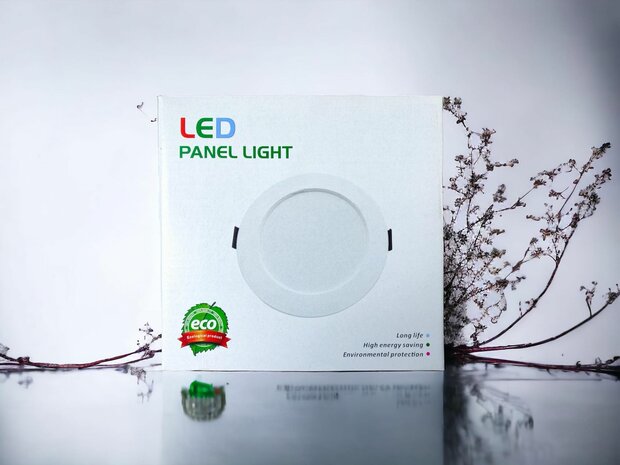 LED-paneel | 12 Watt | Rond | Inbouwplafondlamp (natuurlijk wit) &Oslash;112mm