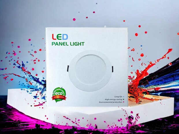 LED panel | 22 Watts | Round | Recessed ceiling lamp (natural white) &Oslash;185mm