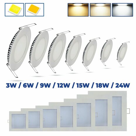 LED panel | 22 Watts | Round | Recessed ceiling lamp (natural white) &Oslash;185mm