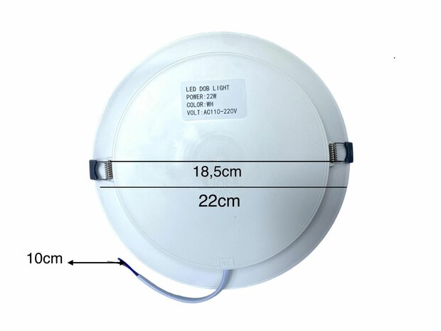 LED panel | 22 Watts | Round | Recessed ceiling lamp (natural white) &Oslash;185mm