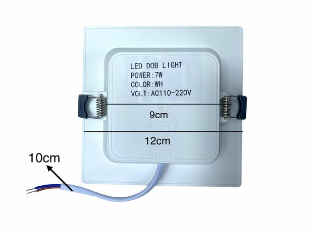LED-paneel | 7 Watt | Vierkant | Inbouwplafondlamp (natuurlijk wit) 90X90mm