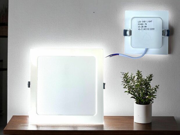 LED-paneel | 7 Watt | Vierkant | Inbouwplafondlamp (natuurlijk wit) 90X90mm