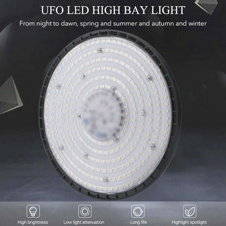 UFO LED Hoogbouwverlichting 100W Magazijn Industri&euml;le Fabriek Lichtlamp Laagbouw