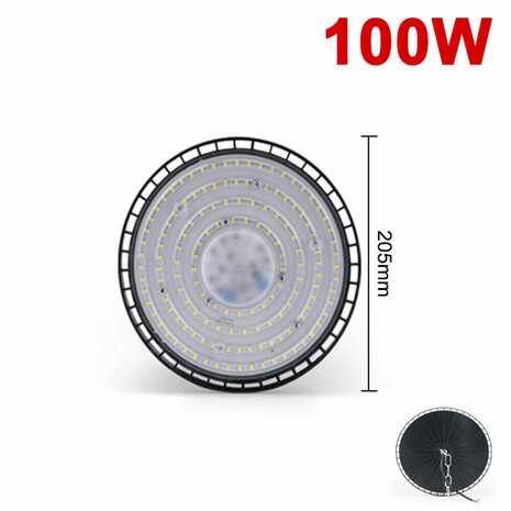 UFO LED Hoogbouwverlichting 100W Magazijn Industri&euml;le Fabriek Lichtlamp Laagbouw