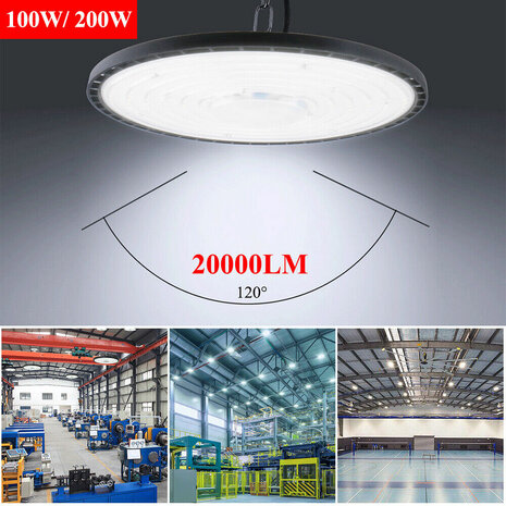 UFO LED Hoogbouwverlichting 200W Magazijn Industri&euml;le Fabriek Lichtlamp Laagbouw