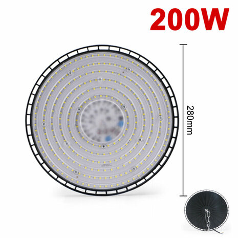 UFO LED Hoogbouwverlichting 200W Magazijn Industri&euml;le Fabriek Lichtlamp Laagbouw