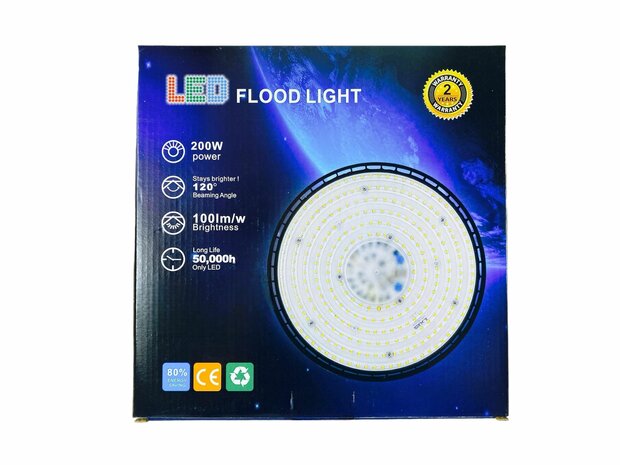 UFO LED Hoogbouwverlichting 200W Magazijn Industri&euml;le Fabriek Lichtlamp Laagbouw