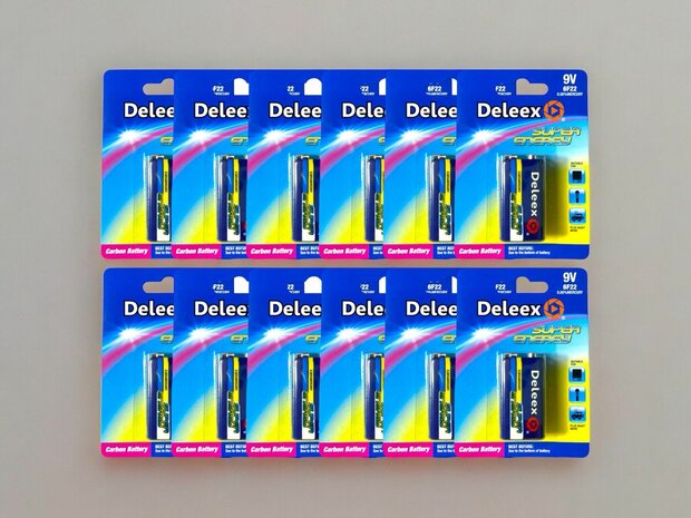 Batterijen Deleex - 9V 6F22 - 1- stuk in pak