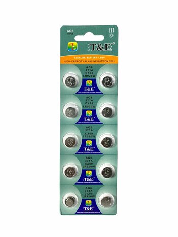 AG 6 / 371A  Knoopcel batterijen&nbsp;Alkaline
